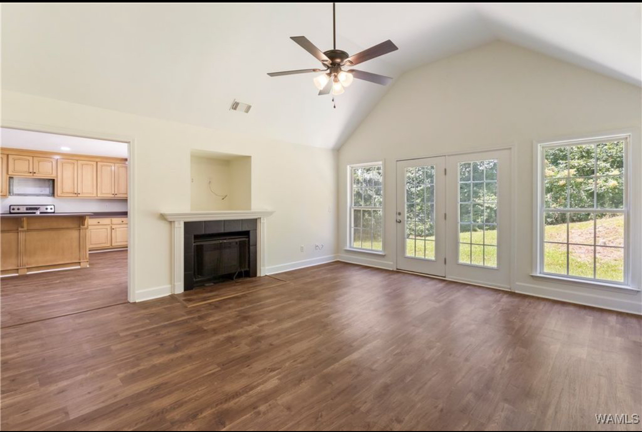 Tuscaloosa, AL — after Upland renovation, with refinished hardwood floors and open layout